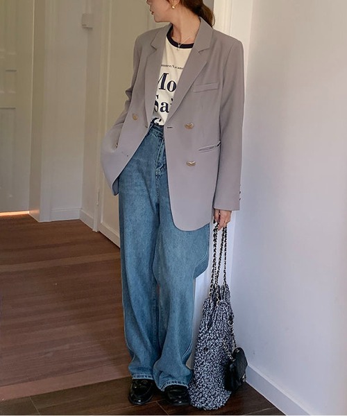 MAISON DE THERESE（メゾン ド テレーズ）の「カジュアルブレザー（ライダースジャケット・レディース・グレー/ブラウン/ライトグレー/ブラック・S/M/L/XL/XX-LARGE）」の12枚目の写真