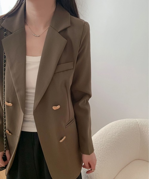 MAISON DE THERESE（メゾン ド テレーズ）の「カジュアルブレザー（ライダースジャケット・レディース・グレー/ブラウン/ライトグレー/ブラック・S/M/L/XL/XX-LARGE）」の5枚目の写真