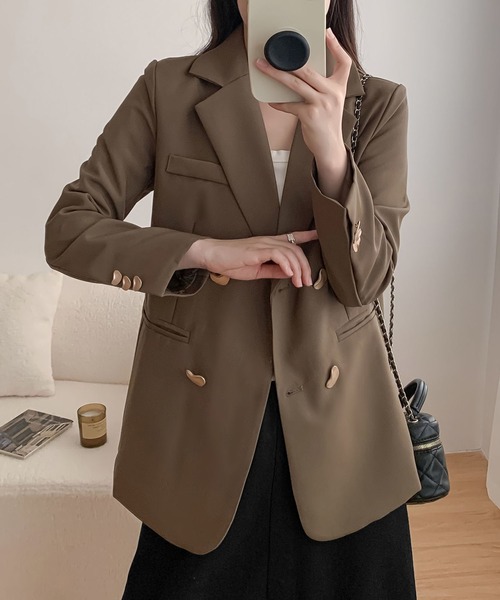 MAISON DE THERESE（メゾン ド テレーズ）の「カジュアルブレザー（ライダースジャケット・レディース・グレー/ブラウン/ライトグレー/ブラック・S/M/L/XL/XX-LARGE）」の6枚目の写真