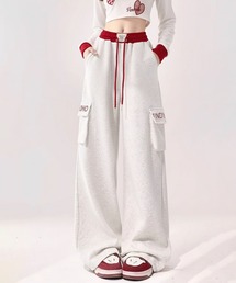 lilful | 【25年秋冬新作】ウエスト切り替え サイドポケット カーゴスウェットワイドパンツ(スウェットパンツ)