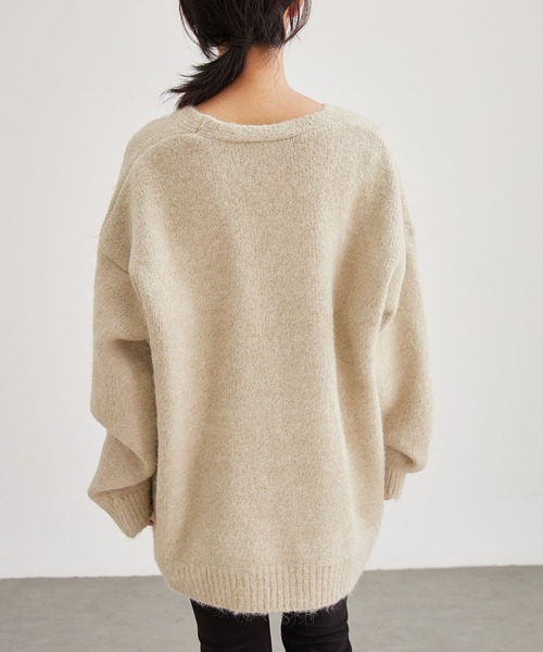 Lace Ladies(レースレディース)の「Vネック ステッチ オーバーサイズ ニット カーディガン(カーディガン/ボレロ・レディース・アイボリー/チャコールグレー/ベージュ/ライトグレー・FREE)」の16枚目の写真
