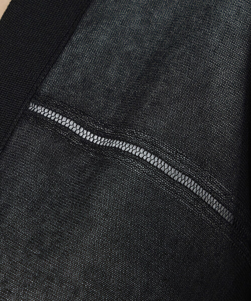 Gabardine K.T（ギャバジンケーティー）の「シャイニーシアーヤーン ドロストシアーショートカーデ（カーディガン/ボレロ・レディース・ダークブラウン/ブラック・9号）」の15枚目の写真