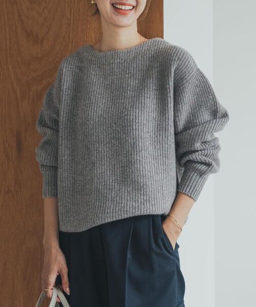 ハミルトンウール畦ボートネックプルオーバー（ニット/セーター