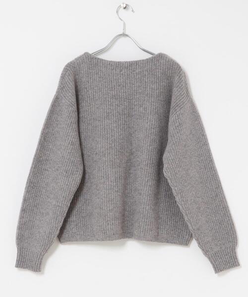 URBAN RESEARCH DOORS(アーバンリサーチドアーズ)の「ハミルトンウール畦ボートネックプルオーバー(ニット/セーター・レディース・ブラウン系その他/グレー系その他/イエロー・MEDIUM)」の13枚目の写真