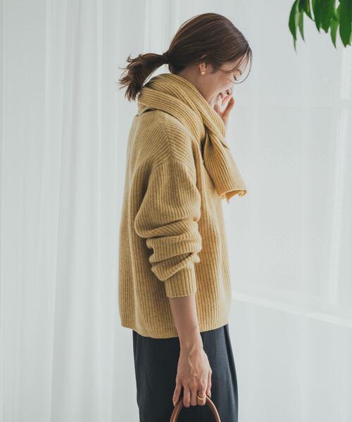 URBAN RESEARCH DOORS(アーバンリサーチドアーズ)の「ハミルトンウール畦ボートネックプルオーバー(ニット/セーター・レディース・ブラウン系その他/グレー系その他/イエロー・MEDIUM)」の19枚目の写真