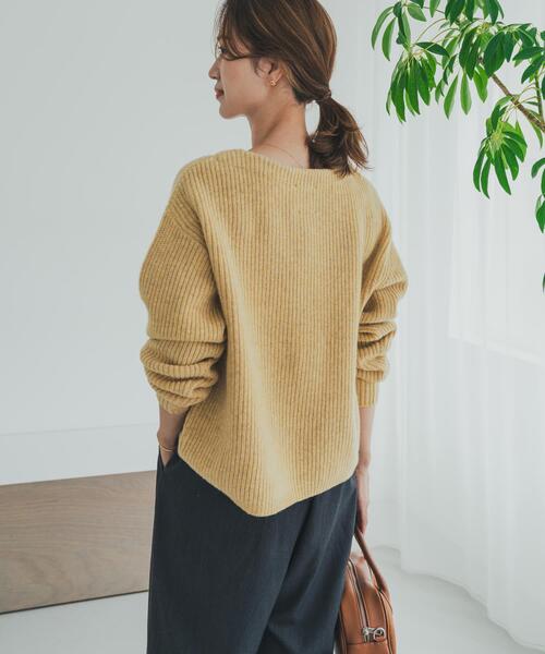 URBAN RESEARCH DOORS(アーバンリサーチドアーズ)の「ハミルトンウール畦ボートネックプルオーバー(ニット/セーター・レディース・ブラウン系その他/グレー系その他/イエロー・MEDIUM)」の21枚目の写真