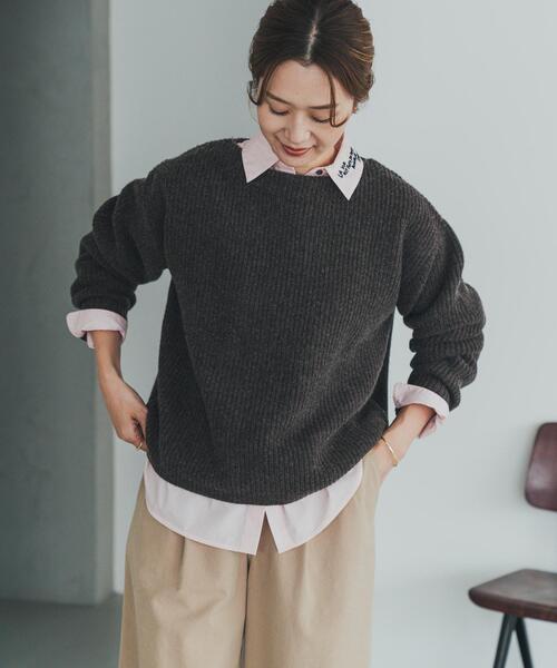 セール】ハミルトンウール畦ボートネックプルオーバー（ニット