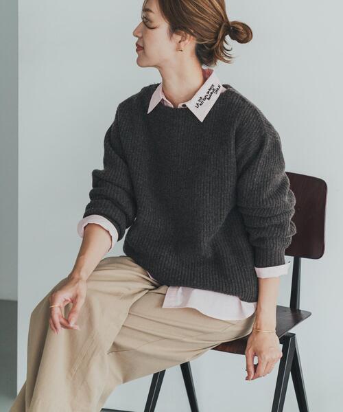 セール】ハミルトンウール畦ボートネックプルオーバー（ニット