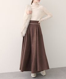 natural couture（ナチュラルクチュール）の「【WEB限定】ポンチスエードパイピングサーキュラースカート（スカート）」
