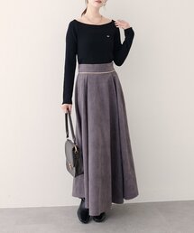 【WEB限定】ポンチスエードパイピングサーキュラースカート