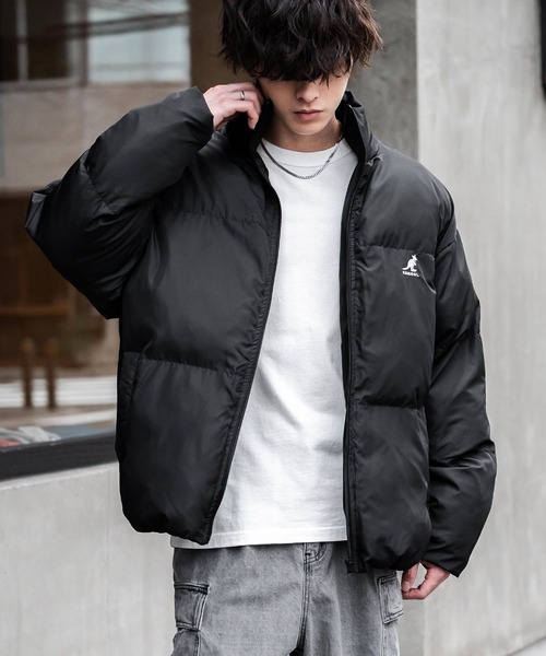 KANGOL(カンゴール)の「KANGOL カンゴール 別注コラボ オーバーサイズワンポイントロゴ刺繍ファイバーダウン中綿ジャケット(ダウンジャケット/コート・メンズ・チャコール/ネイビー/オフホワイト/ブラック・XL/M/L)」の12枚目の写真