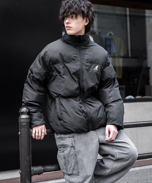 KANGOL(カンゴール)の「KANGOL カンゴール 別注コラボ オーバーサイズワンポイントロゴ刺繍ファイバーダウン中綿ジャケット(ダウンジャケット/コート・メンズ・チャコール/ネイビー/オフホワイト/ブラック・XL/M/L)」の14枚目の写真