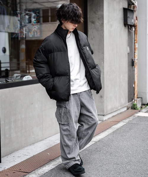 KANGOL(カンゴール)の「KANGOL カンゴール 別注コラボ オーバーサイズワンポイントロゴ刺繍ファイバーダウン中綿ジャケット(ダウンジャケット/コート・メンズ・チャコール/ネイビー/オフホワイト/ブラック・XL/M/L)」の16枚目の写真