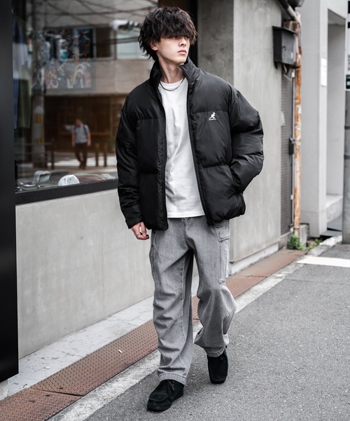 KANGOL(カンゴール)の「KANGOL カンゴール 別注コラボ オーバーサイズワンポイントロゴ刺繍ファイバーダウン中綿ジャケット(ダウンジャケット/コート・メンズ・チャコール/ネイビー/オフホワイト/ブラック・XL/M/L)」の17枚目の写真