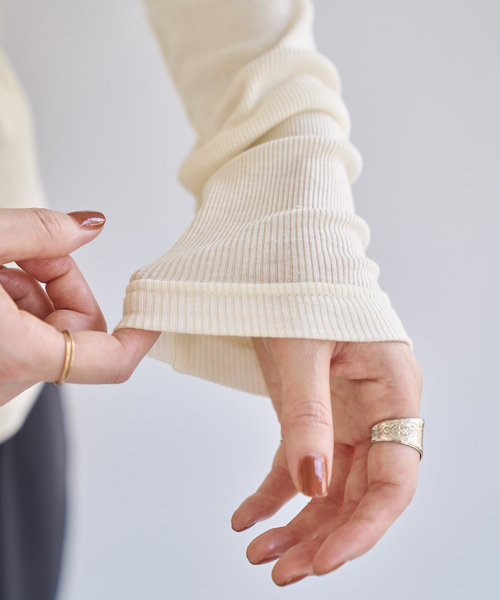 EMILY WEEK(エミリーウィーク)の「《追加》コットンカシミヤテレコクループルオーバー(Tシャツ/カットソー・レディース・ブラウン/オートミール/イエロー・FREE)」の12枚目の写真