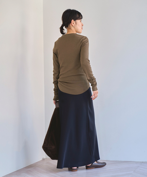 EMILY WEEK(エミリーウィーク)の「《追加》コットンカシミヤテレコクループルオーバー(Tシャツ/カットソー・レディース・ブラウン/オートミール/イエロー・FREE)」の14枚目の写真