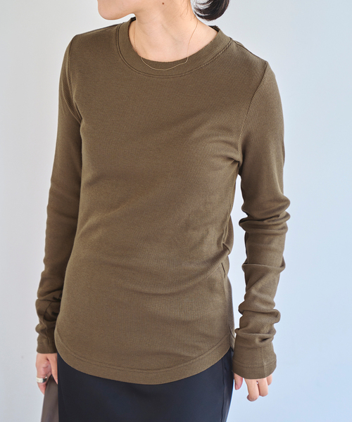 EMILY WEEK(エミリーウィーク)の「《追加》コットンカシミヤテレコクループルオーバー(Tシャツ/カットソー・レディース・ブラウン/オートミール/イエロー・FREE)」の16枚目の写真