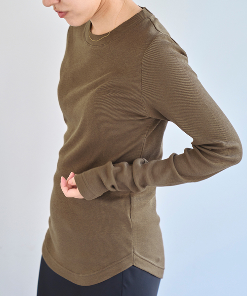 EMILY WEEK(エミリーウィーク)の「《追加》コットンカシミヤテレコクループルオーバー(Tシャツ/カットソー・レディース・ブラウン/オートミール/イエロー・FREE)」の17枚目の写真