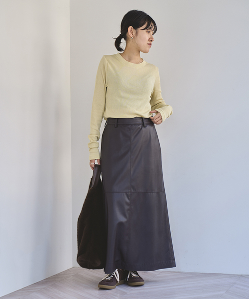 EMILY WEEK(エミリーウィーク)の「《追加》コットンカシミヤテレコクループルオーバー(Tシャツ/カットソー・レディース・ブラウン/オートミール/イエロー・FREE)」の20枚目の写真