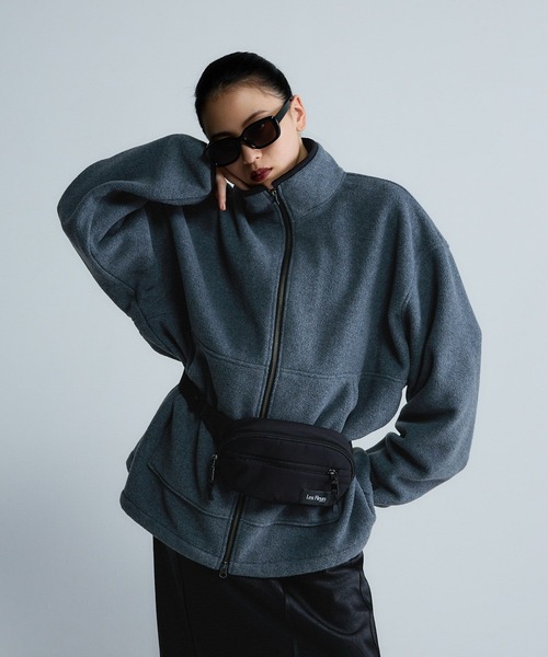 JEANASIS（ジーナシス）の「【Les Fleurs】フリースブルゾン/612167（ブルゾン・レディース・ピンク系その他/グレー・FREE）」の2枚目の写真