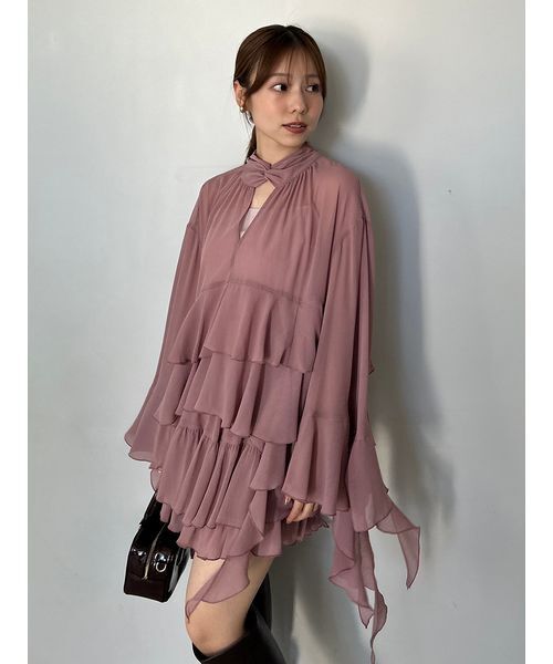 SNIDEL（スナイデル）の「リップルラインミニスカショーパン（その他パンツ・レディース・ローズ/ホワイト・0/1）」の10枚目の写真