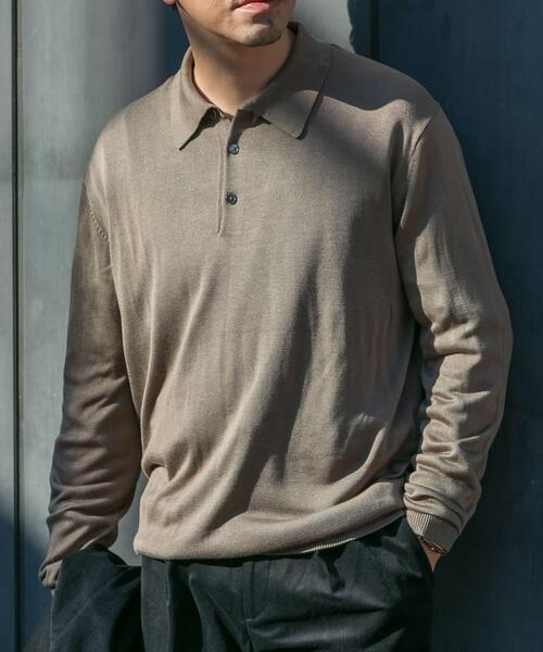 セール】『XLサイズあり』『UR TECH』ハイゲージニットポロシャツ