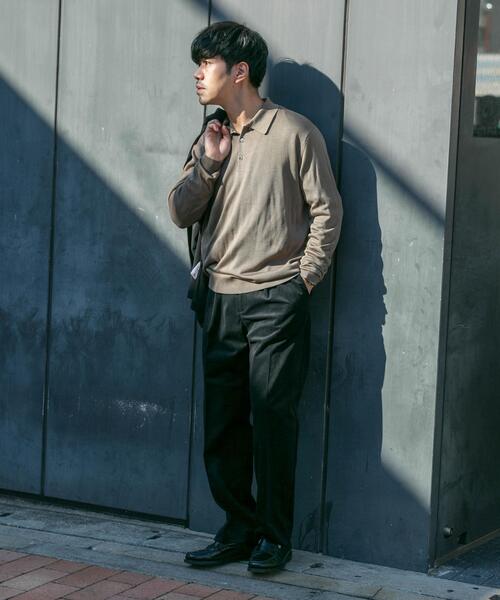 URBAN RESEARCH ROSSO MEN（アーバンリサーチロッソメン）の「『XLサイズあり』『UR TECH』ハイゲージニットポロシャツ（ニット/セーター・メンズ・ブラック/ネイビー/グレー/ベージュ・MEDIUM/X-LARGE/LARGE）」の12枚目の写真