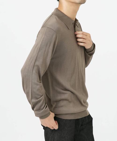URBAN RESEARCH ROSSO MEN（アーバンリサーチロッソメン）の「『XLサイズあり』『UR TECH』ハイゲージニットポロシャツ（ニット/セーター・メンズ・ブラック/ネイビー/グレー/ベージュ・MEDIUM/X-LARGE/LARGE）」の16枚目の写真