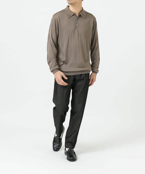 URBAN RESEARCH ROSSO MEN（アーバンリサーチロッソメン）の「『XLサイズあり』『UR TECH』ハイゲージニットポロシャツ（ニット/セーター・メンズ・ブラック/ネイビー/グレー/ベージュ・MEDIUM/X-LARGE/LARGE）」の17枚目の写真