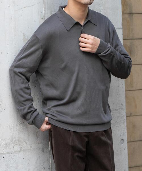 URBAN RESEARCH ROSSO MEN（アーバンリサーチロッソメン）の「『XLサイズあり』『UR TECH』ハイゲージニットポロシャツ（ニット/セーター・メンズ・ブラック/ネイビー/グレー/ベージュ・MEDIUM/X-LARGE/LARGE）」の22枚目の写真