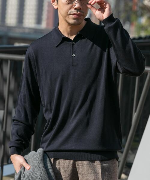 セール】『XLサイズあり』『UR TECH』ハイゲージニットポロシャツ