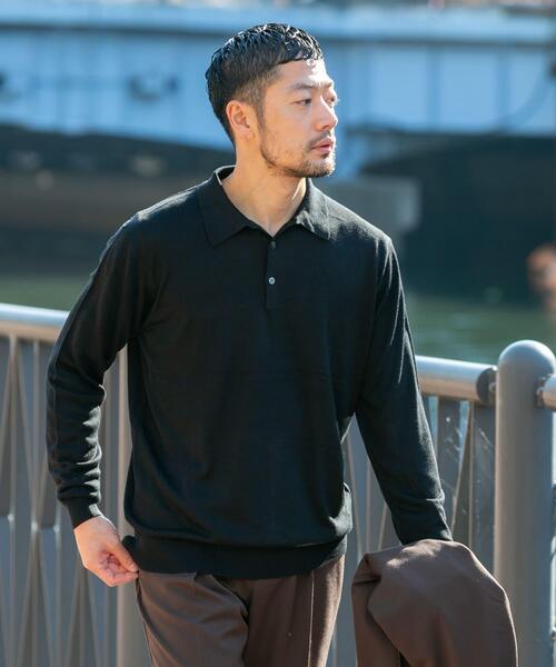 セール】『XLサイズあり』『UR TECH』ハイゲージニットポロシャツ