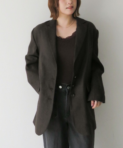 archives（アルシーヴ）の「ヘリンボーンＢＩＧテーラードジャケット（テーラードジャケット・レディース・ブラウン/ブラック・MEDIUM）」の4枚目の写真