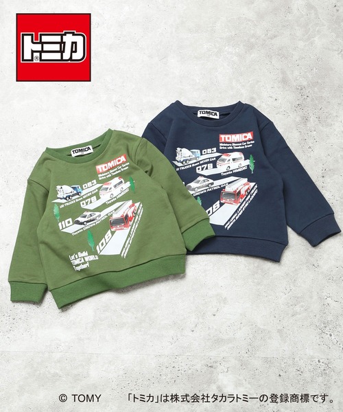 DILASH（ディラッシュ）の「【トミカ / 綿100%】にんきのはたらくくるまトレーナー（スウェット・キッズ・ネイビー/カーキ・80/90/100/110/120/130）」の4枚目の写真