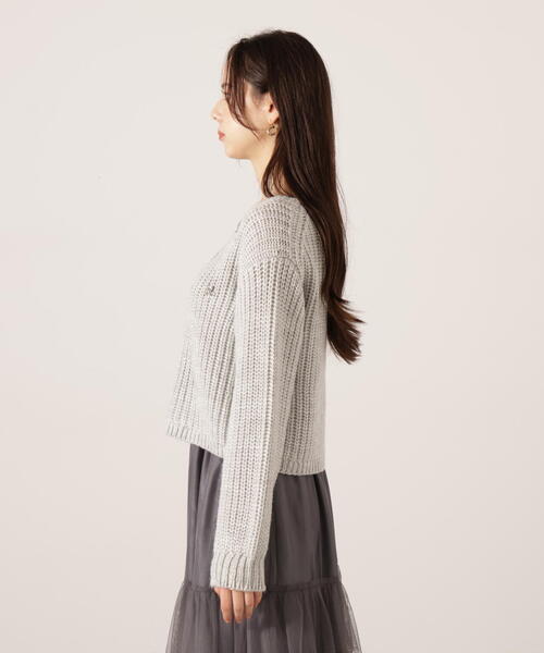 PROPORTION BODY DRESSING(プロポーションボディドレッシング)の「ビジュー付畔ニット / 1215270126(ニット/セーター・レディース・グレー系その他/ホワイト系その他/ブルー・FREE)」の9枚目の写真