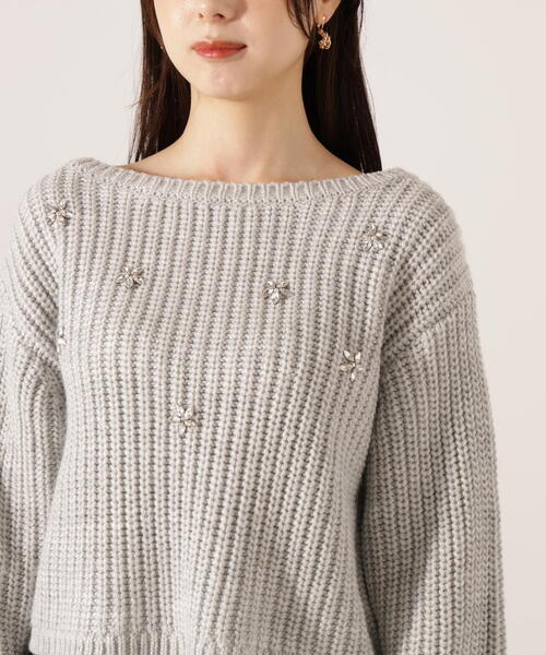 PROPORTION BODY DRESSING(プロポーションボディドレッシング)の「ビジュー付畔ニット / 1215270126(ニット/セーター・レディース・グレー系その他/ホワイト系その他/ブルー・FREE)」の11枚目の写真