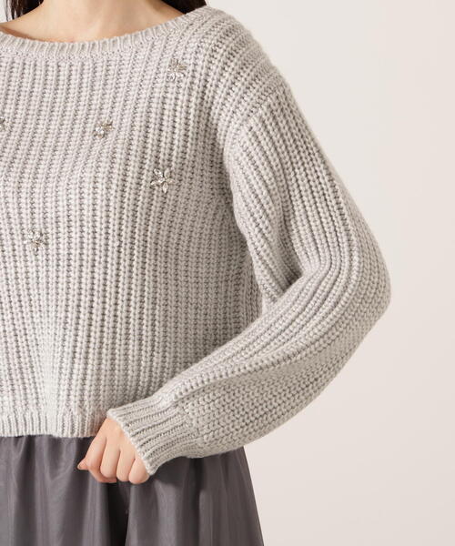 PROPORTION BODY DRESSING(プロポーションボディドレッシング)の「ビジュー付畔ニット / 1215270126(ニット/セーター・レディース・グレー系その他/ホワイト系その他/ブルー・FREE)」の13枚目の写真