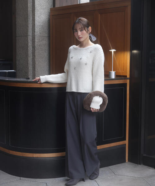 PROPORTION BODY DRESSING(プロポーションボディドレッシング)の「ビジュー付畔ニット / 1215270126(ニット/セーター・レディース・グレー系その他/ホワイト系その他/ブルー・FREE)」の15枚目の写真