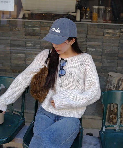 PROPORTION BODY DRESSING(プロポーションボディドレッシング)の「ビジュー付畔ニット / 1215270126(ニット/セーター・レディース・グレー系その他/ホワイト系その他/ブルー・FREE)」の16枚目の写真