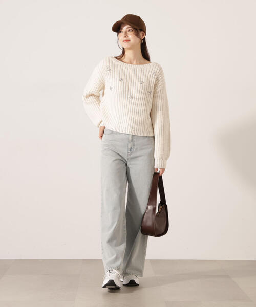 PROPORTION BODY DRESSING(プロポーションボディドレッシング)の「ビジュー付畔ニット / 1215270126(ニット/セーター・レディース・グレー系その他/ホワイト系その他/ブルー・FREE)」の19枚目の写真