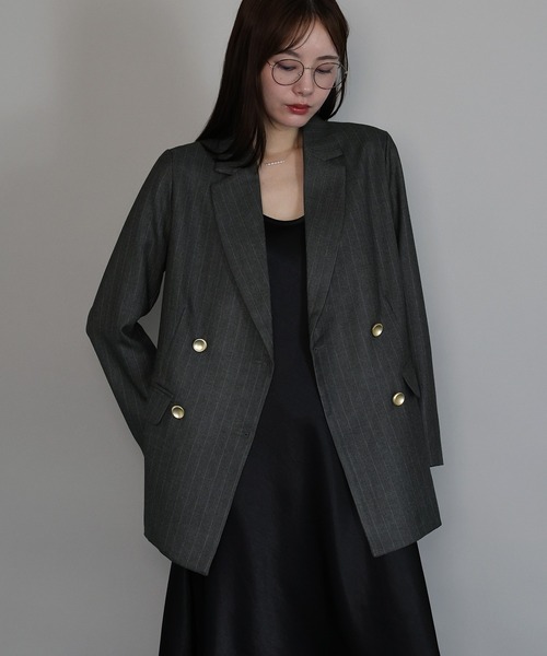 セール】ピンストライプテーラードジャケット（テーラードジャケット