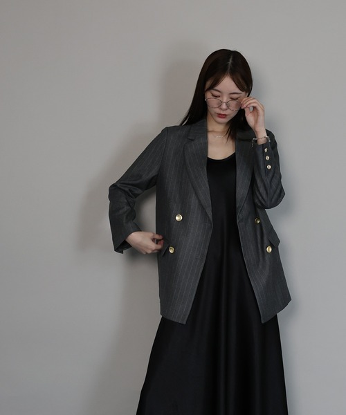 セール】ピンストライプテーラードジャケット（テーラードジャケット