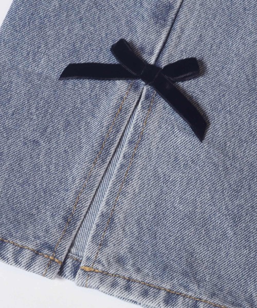 coca（coca）（コカ）の「ベロアリボンデニム（デニムパンツ・レディース・ライトブルー・L/M/S）」の12枚目の写真