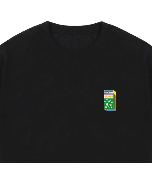 GRAVER（グレーバー）の「[UNISEX]スモールマッチフラワースマイルバンファルティ_ブラック（Tシャツ/カットソー・レディース・ブラック・SMALL/MEDIUM/LARGE/X-LARGE）」の3枚目の写真