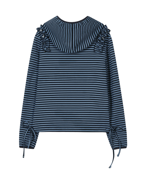 TYPESERVICE（タイプサービス）の「Ruffled Stripe Zip Hoodie [Blue]（パーカー・レディース・その他・FREE）」の7枚目の写真