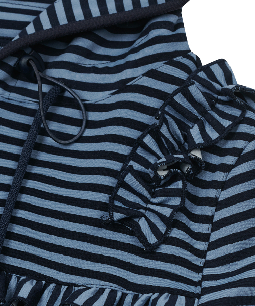 TYPESERVICE（タイプサービス）の「Ruffled Stripe Zip Hoodie [Blue]（パーカー・レディース・その他・FREE）」の8枚目の写真