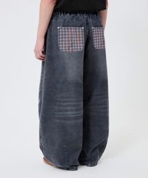 TRILLION（トリリオン）の「Check Pocket Washed Corduroy Wide Denim Pants_Blue（デニムパンツ）」