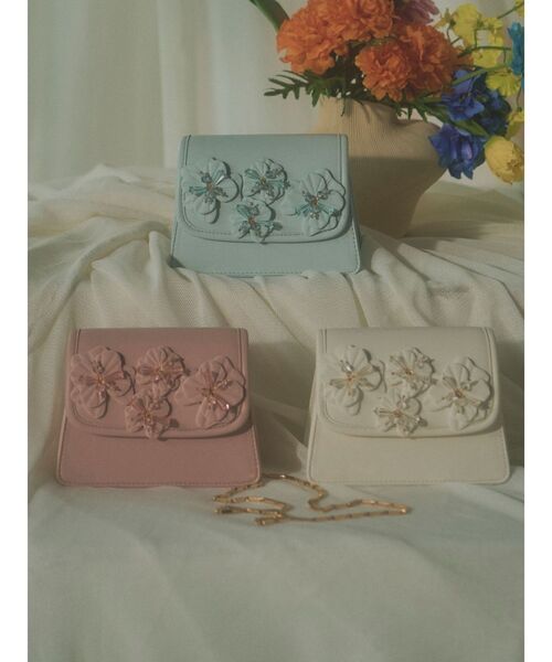 RESEXXY（リゼクシー）の「フラワーモチーフコンパクトバッグ（ショルダーバッグ・レディース・ホワイト/ピンク/ブルー・FREE）」の13枚目の写真
