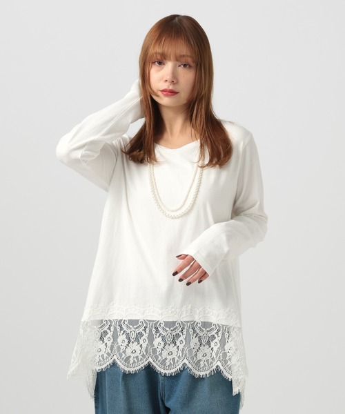 レイヤードスタイルに]レースコンビインナー（Tシャツ/カットソー