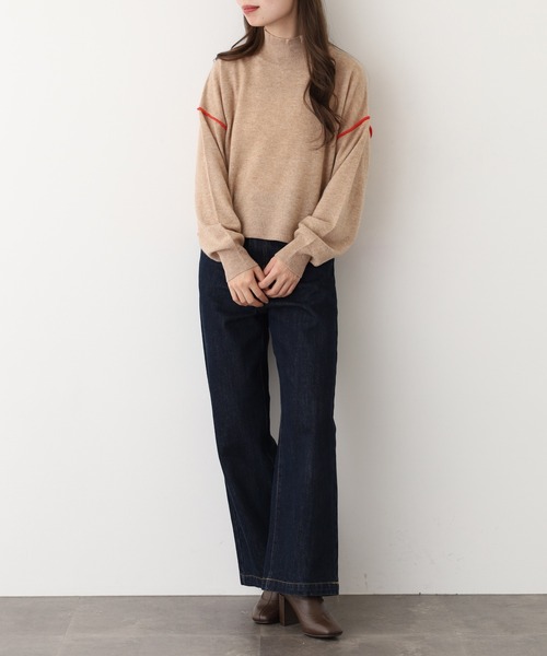 EGLANTINE(エグランティーヌ)の「EGLANTINE ウール100%ハイネックニット長袖(ニット/セーター・レディース・シルバーグレー/ネイビー/ベージュ・38)」の7枚目の写真